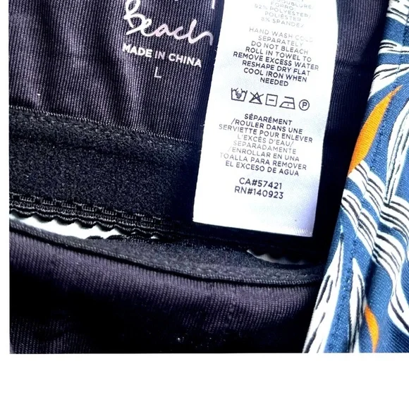 LOFT blue/burnt orange swim top - Picture 2 of 4